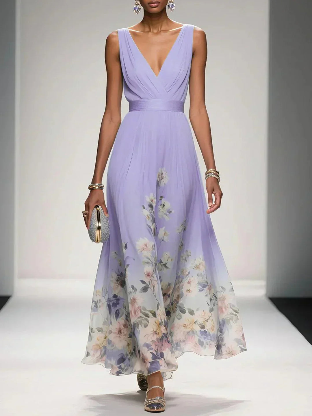 Fiona | Women Floral Print Wedding Guest Dress